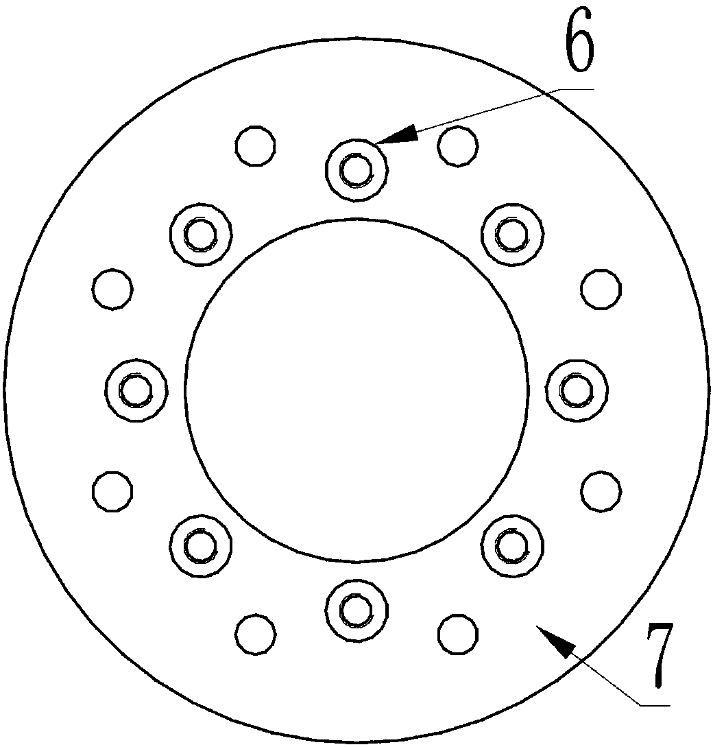 Magnetron sputtering inlet sealing flange of magnetron sputtering machine