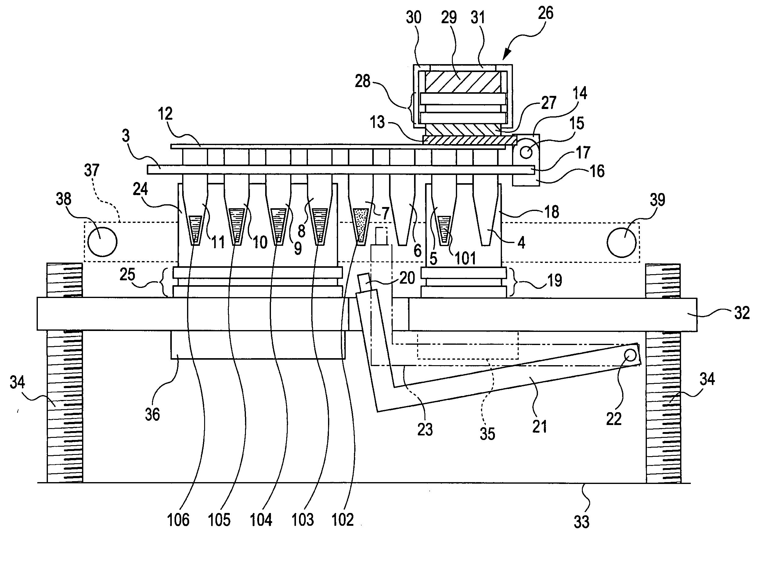 Apparatus for performing biochemical processing using container having wells