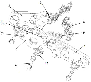 Front wheel rocker arm structure for double front wheels motorcycle and front wheel swing tilt structure