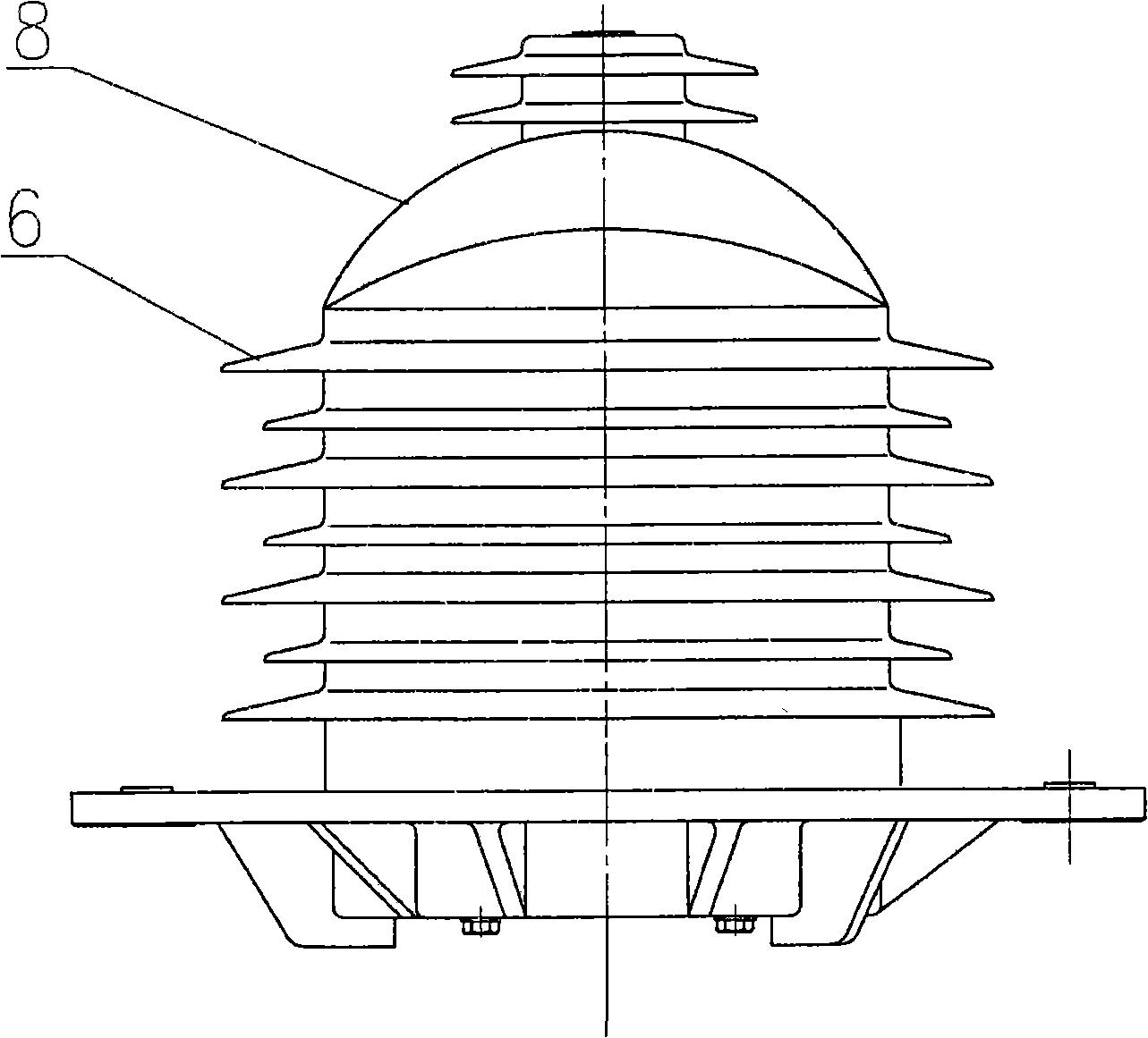 Outdoor dry-type voltage transformer for electric locomotive