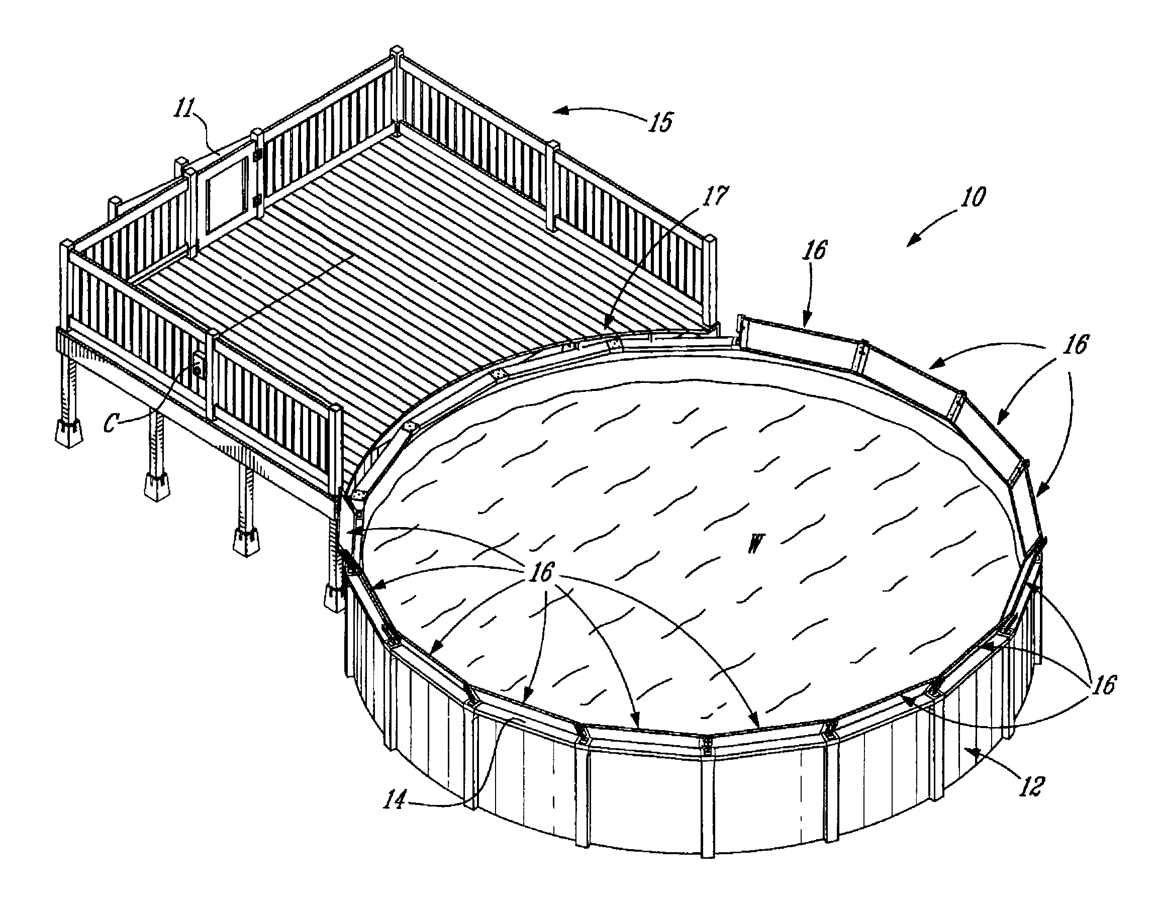 Security fence for swimming pools