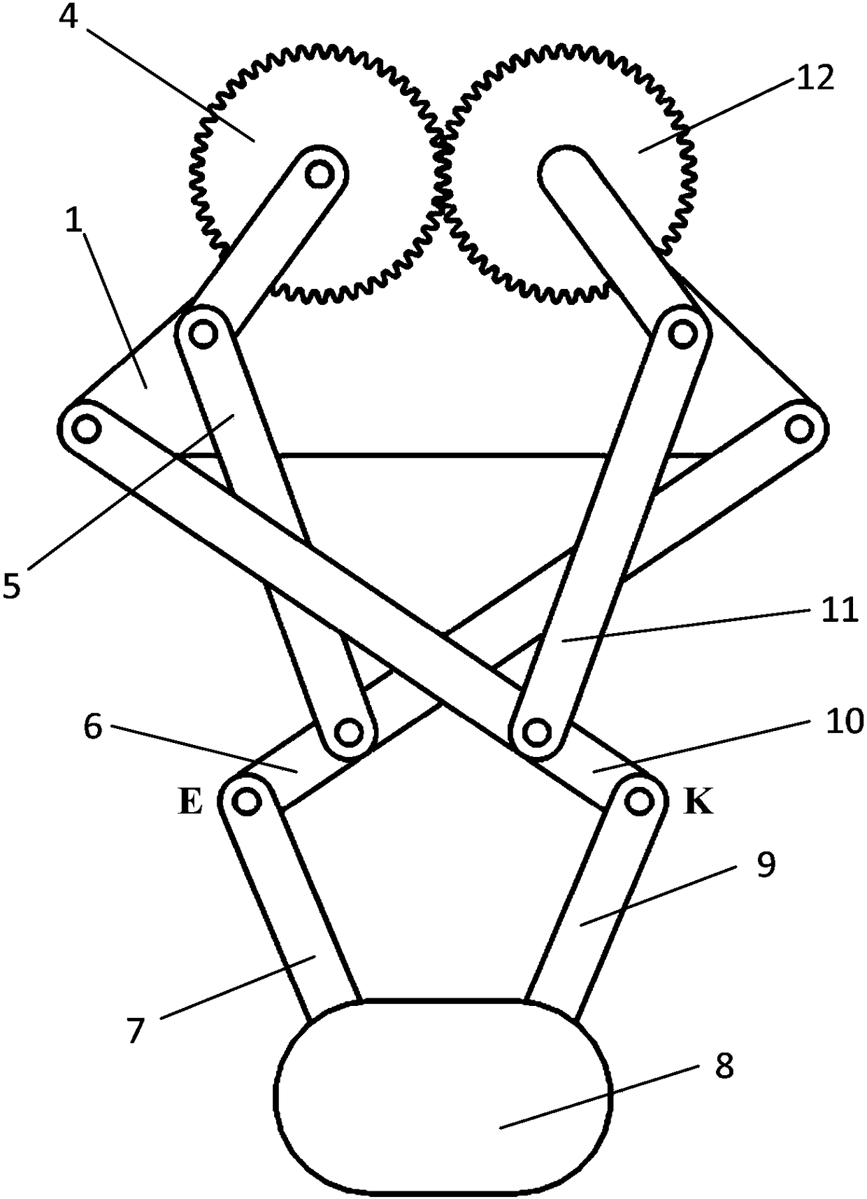 Single-degree-of-freedom energy storage and release integrating bionic jumping mechanism