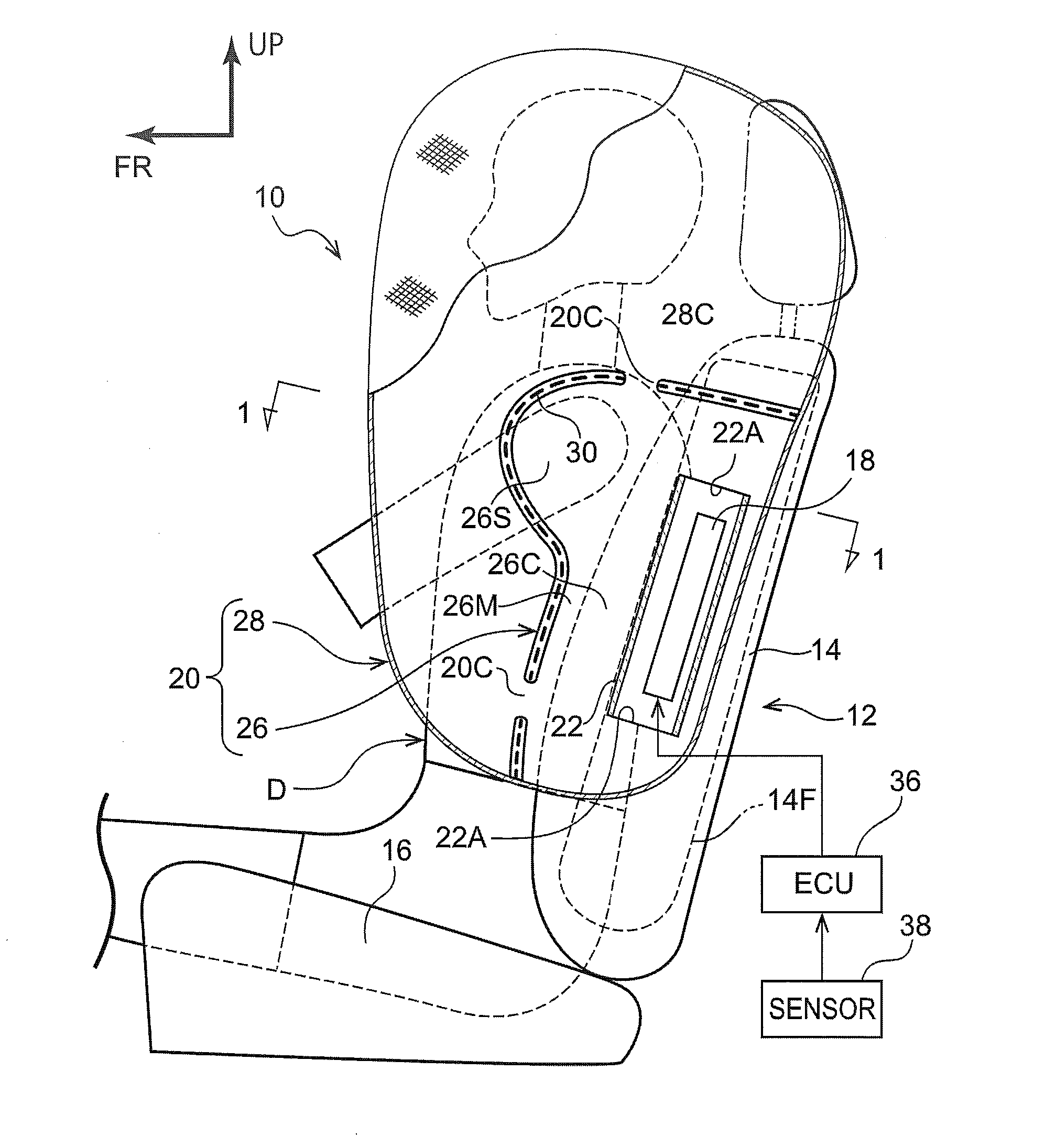 Far side airbag device