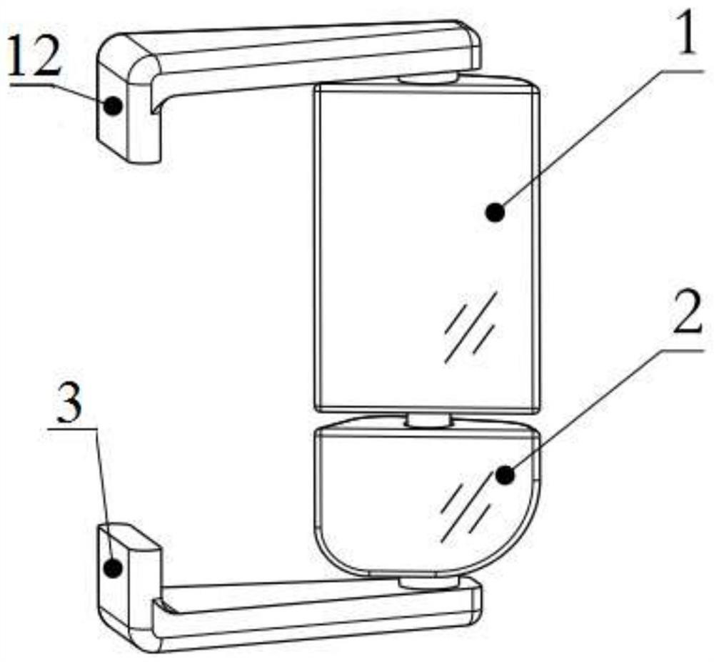 A semi-trailer rearview mirror device with turning follow-up function