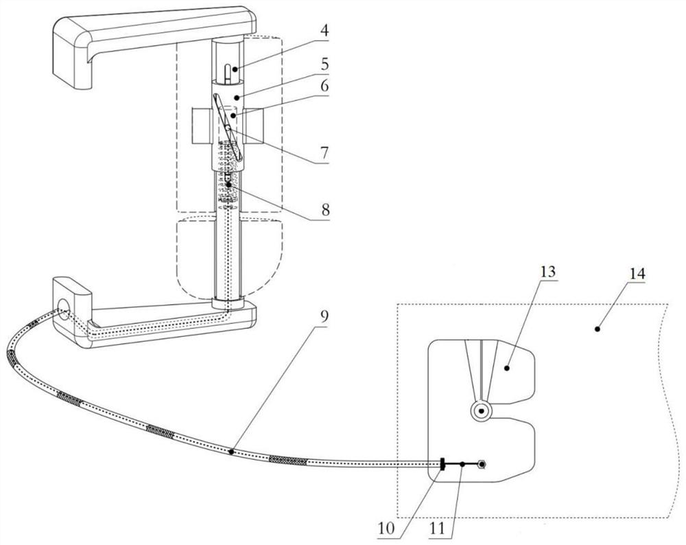 A semi-trailer rearview mirror device with turning follow-up function