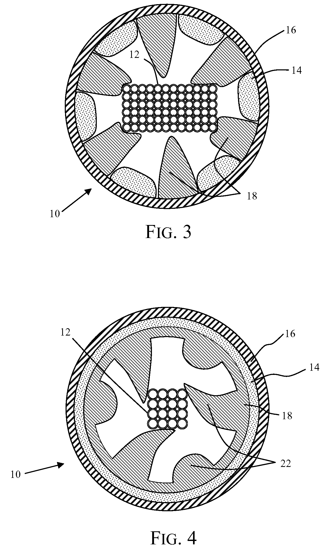 Optical fiber cable having raised coupling supports