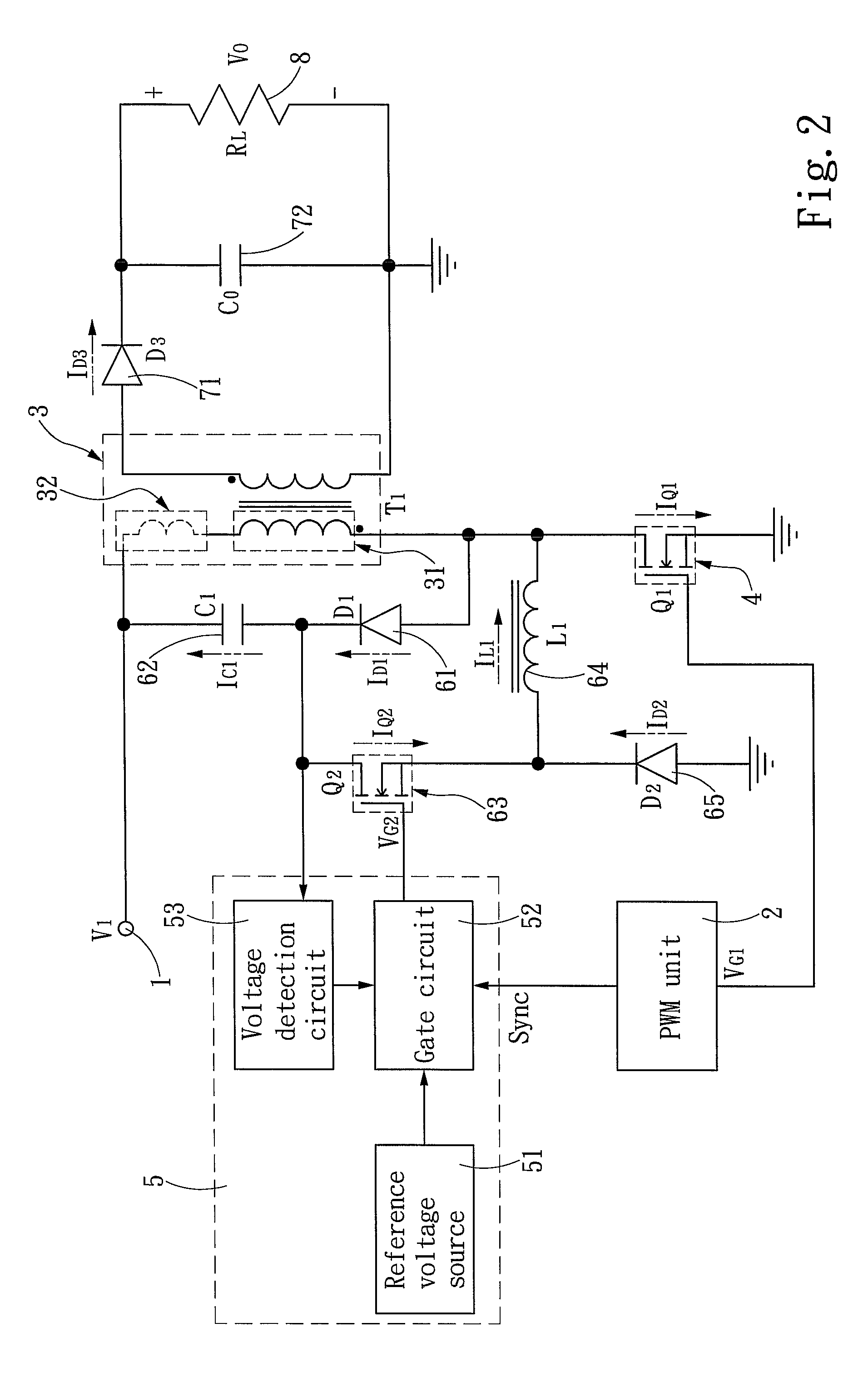 Flyback converter having an active snubber