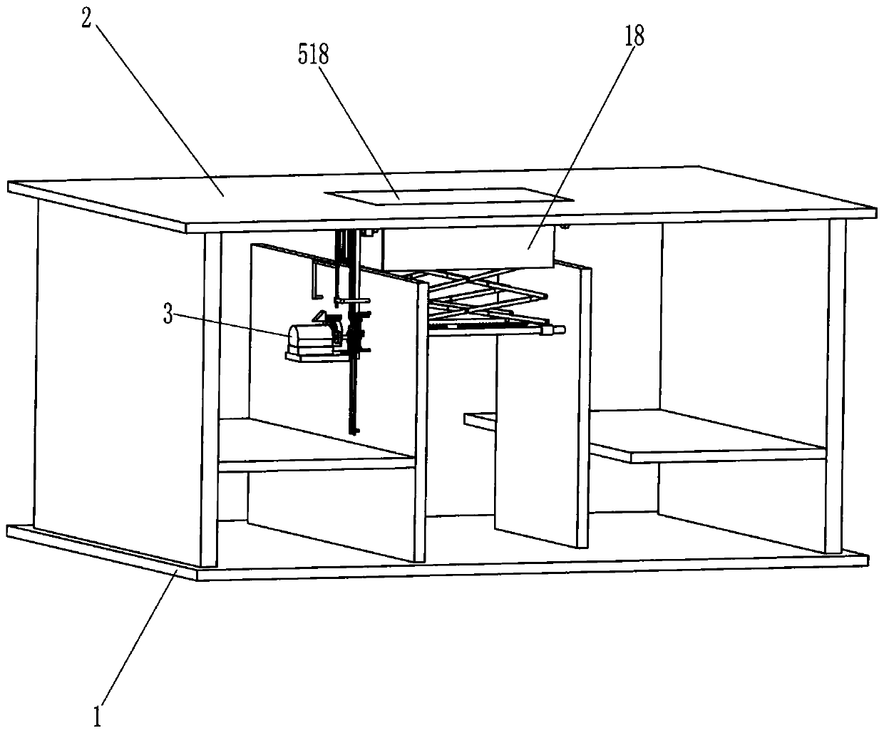 Uncovering type notebook computer lifting table