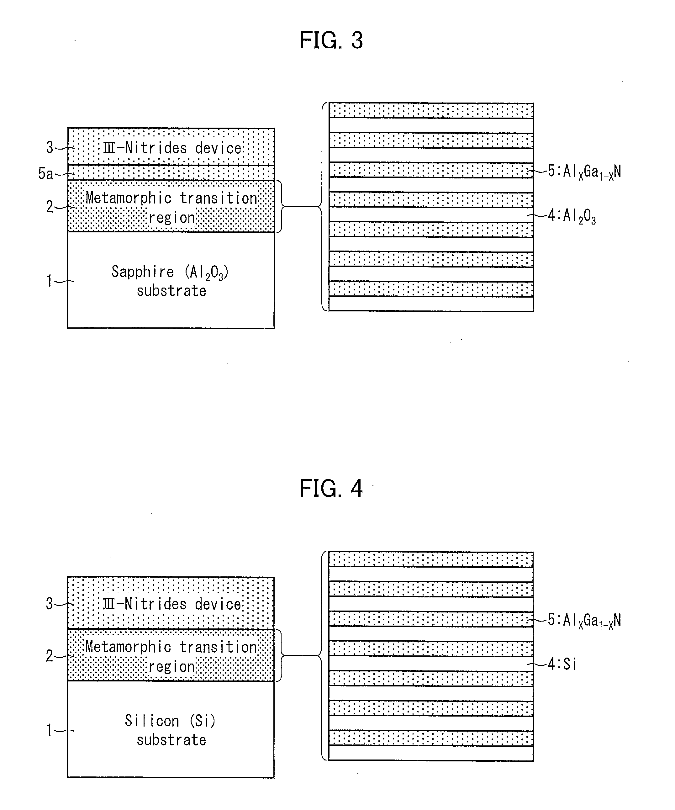 Metamorphic substrate system, method of manufacture of same, and iii-nitrides semiconductor device