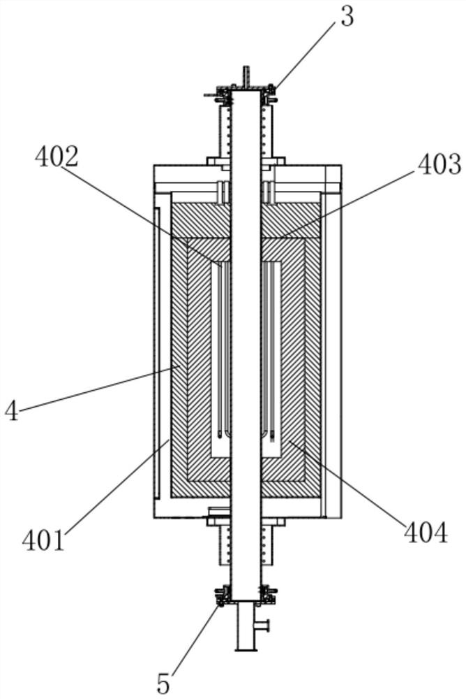 Graphite oxide high-temperature heat treatment reduction device and method capable of achieving continuous production