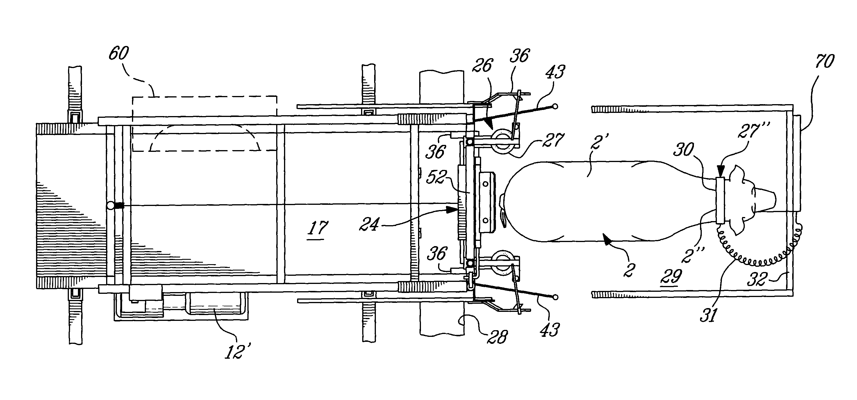 Automatic animal retrieving platform assembly