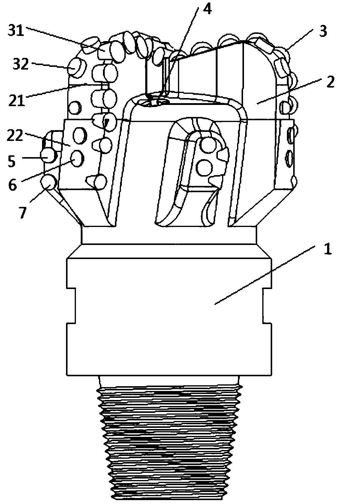 PDC drill bit suitable for middle-shallow formation directional well drilling