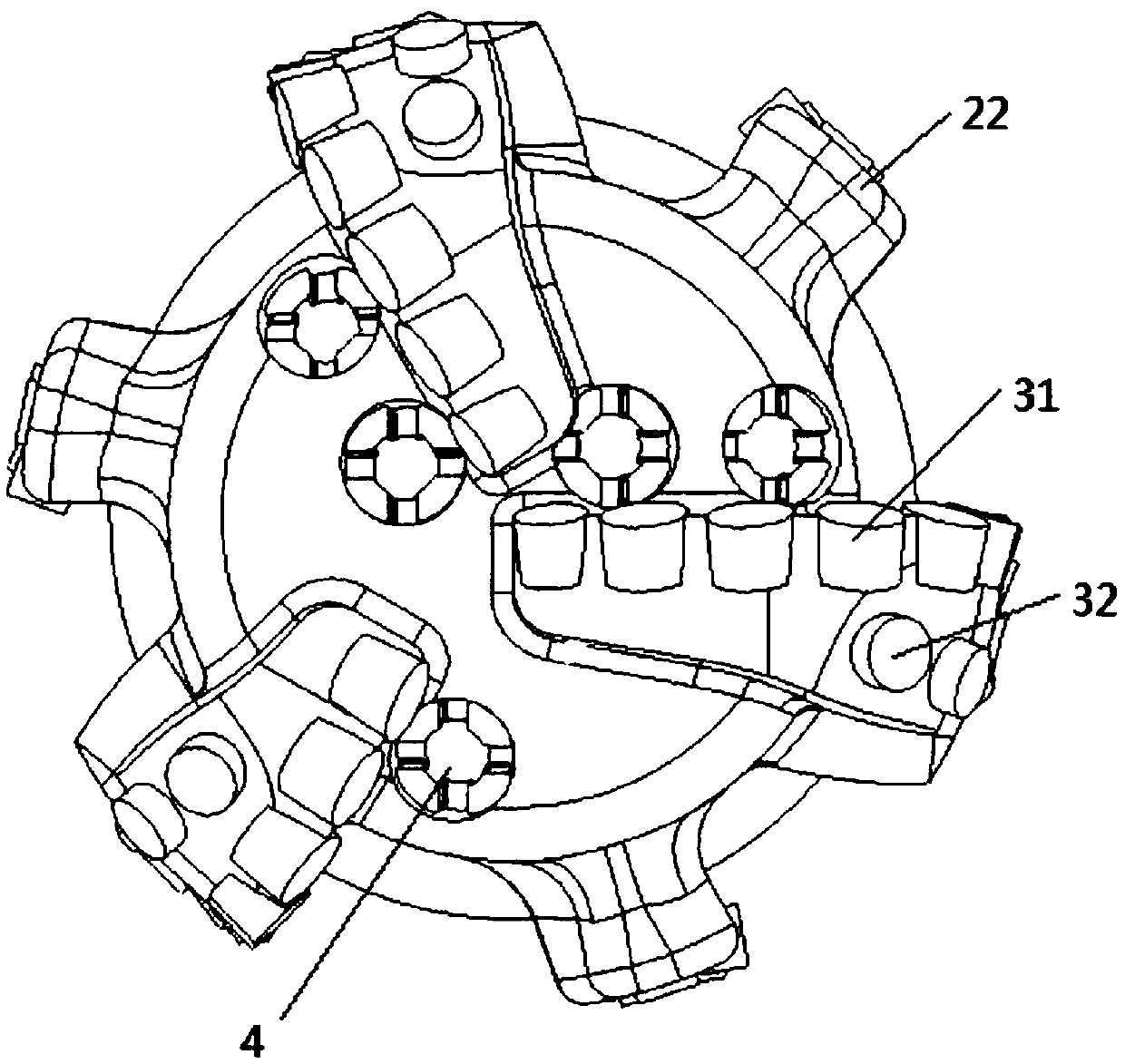 PDC drill bit suitable for middle-shallow formation directional well drilling