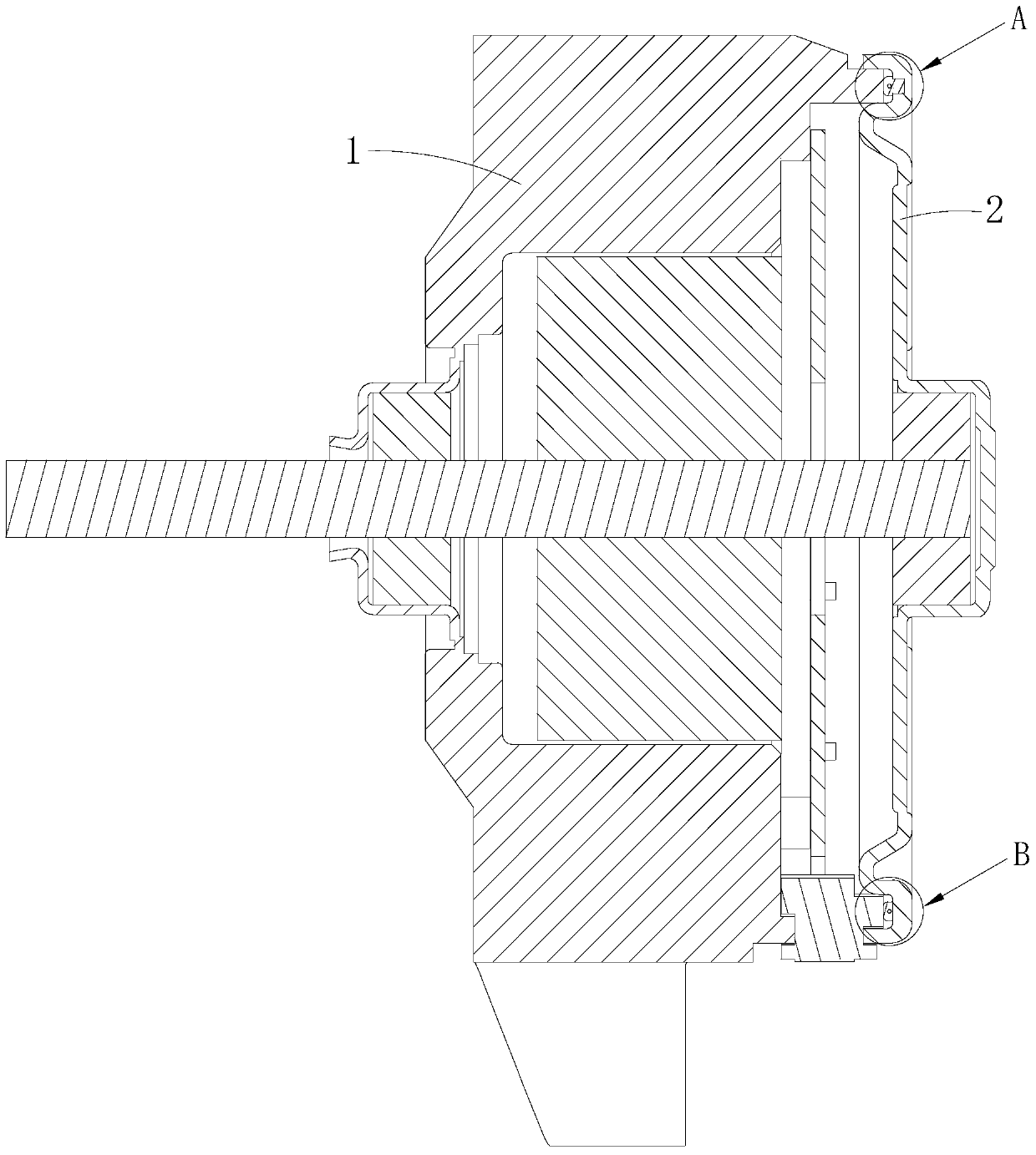 Waterproof sealing structure of plastic-encapsulated stator and bearing end cover and plastic-encapsulated motor