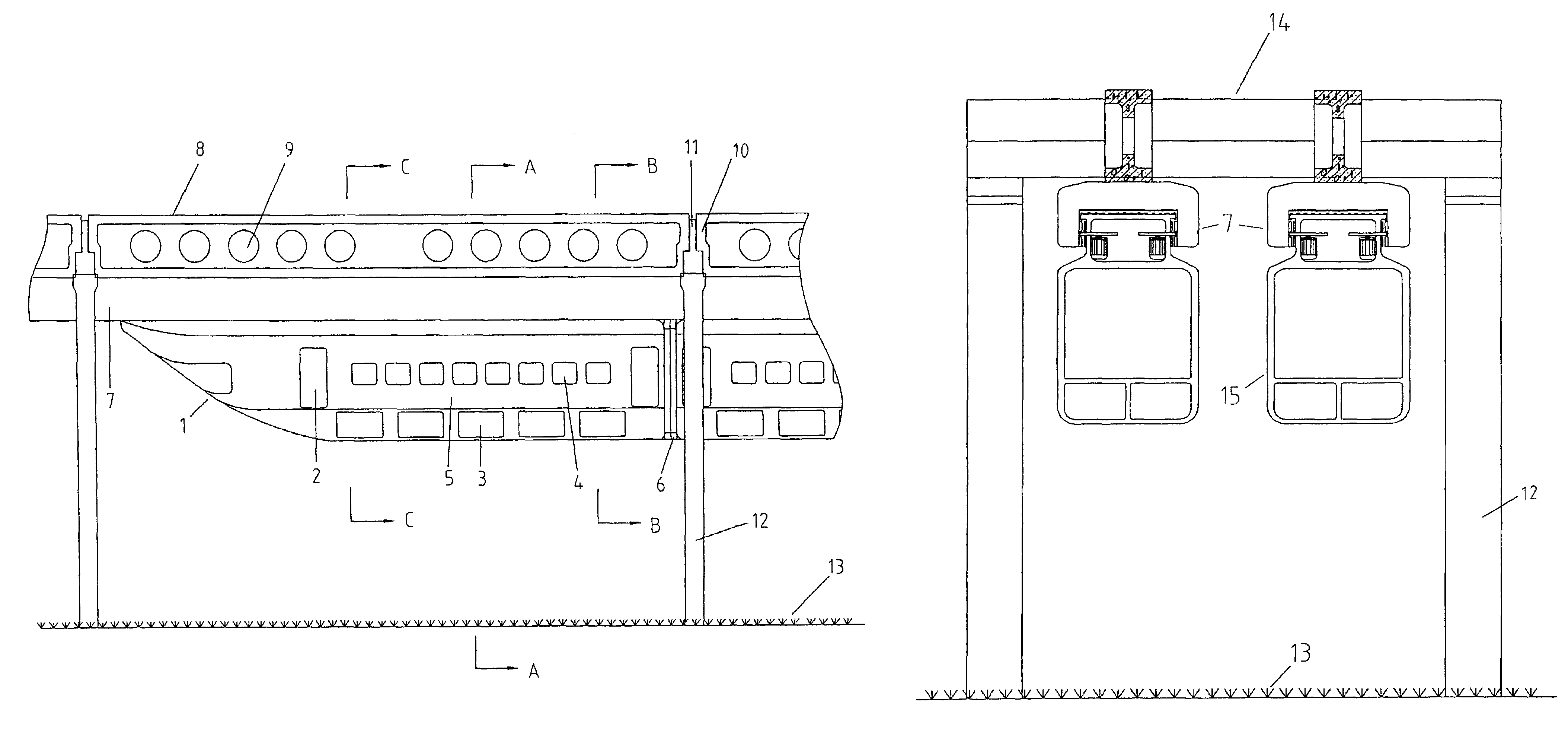 Suspending-rail and dual-attraction balancing compensation type permanent magnetic levitation train and railway system