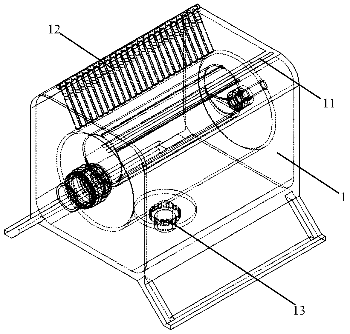 Rotary drum filter for preparing coated vitamin C granules