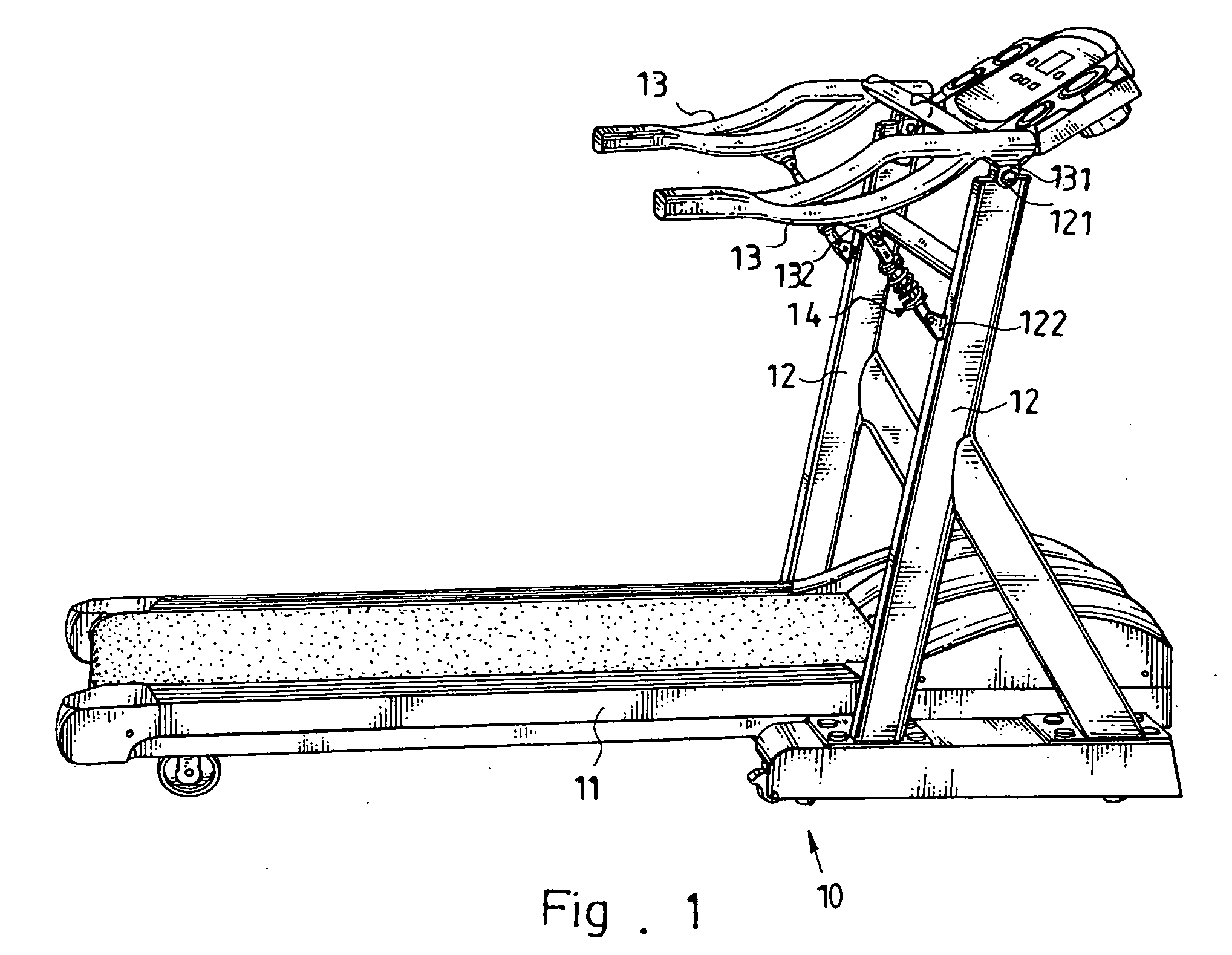 Treadmill having vibration damping function for its handlebars