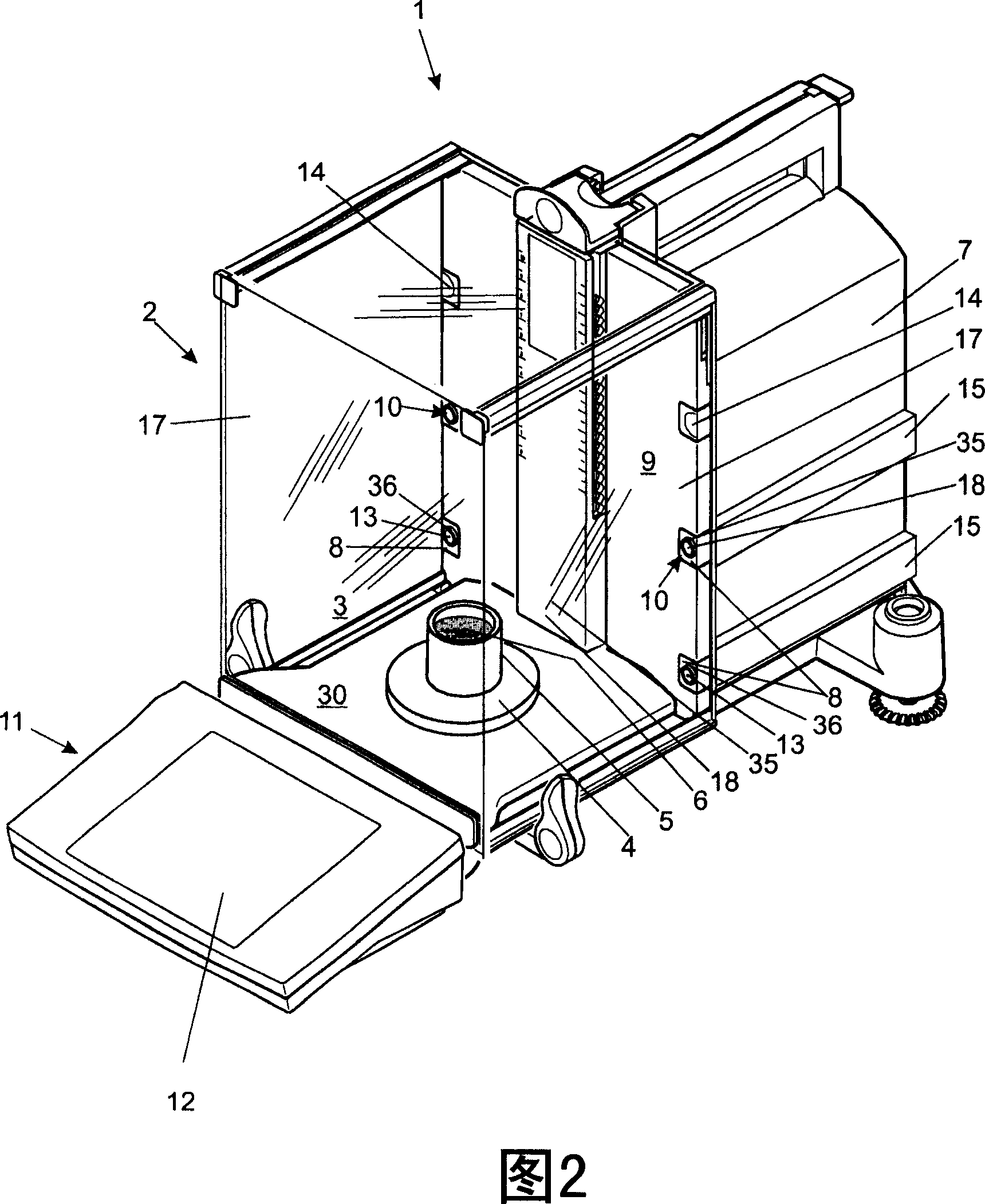 Weighing scales operating method and device