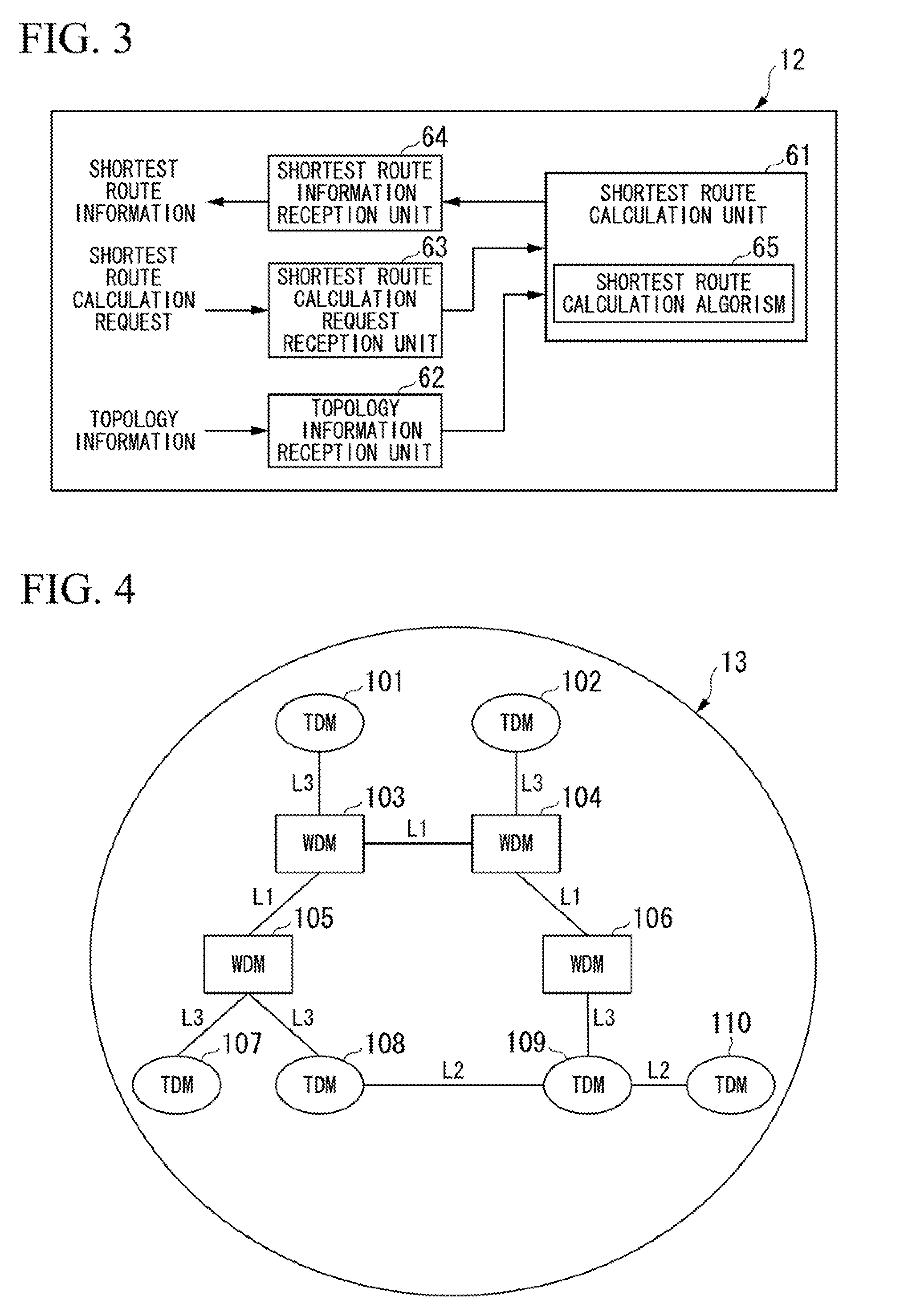 Route calculation system, network management device, route calculation engine, route calculation method and program product