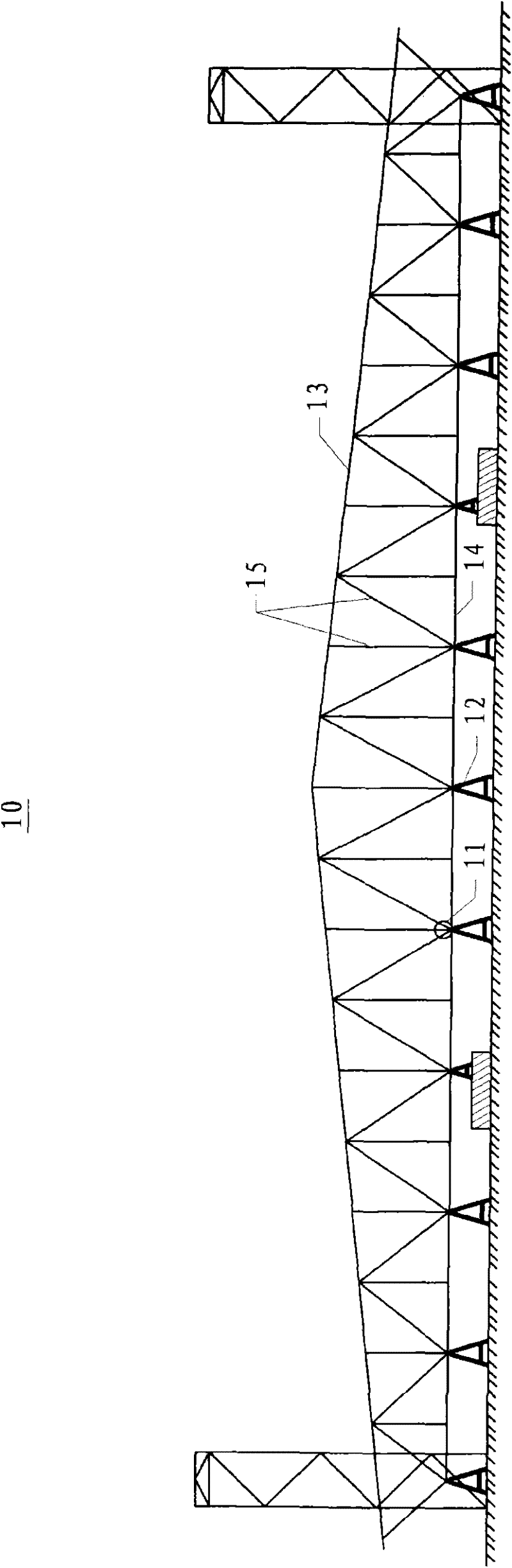 Enormous-span steel tube house truss assembling construction method