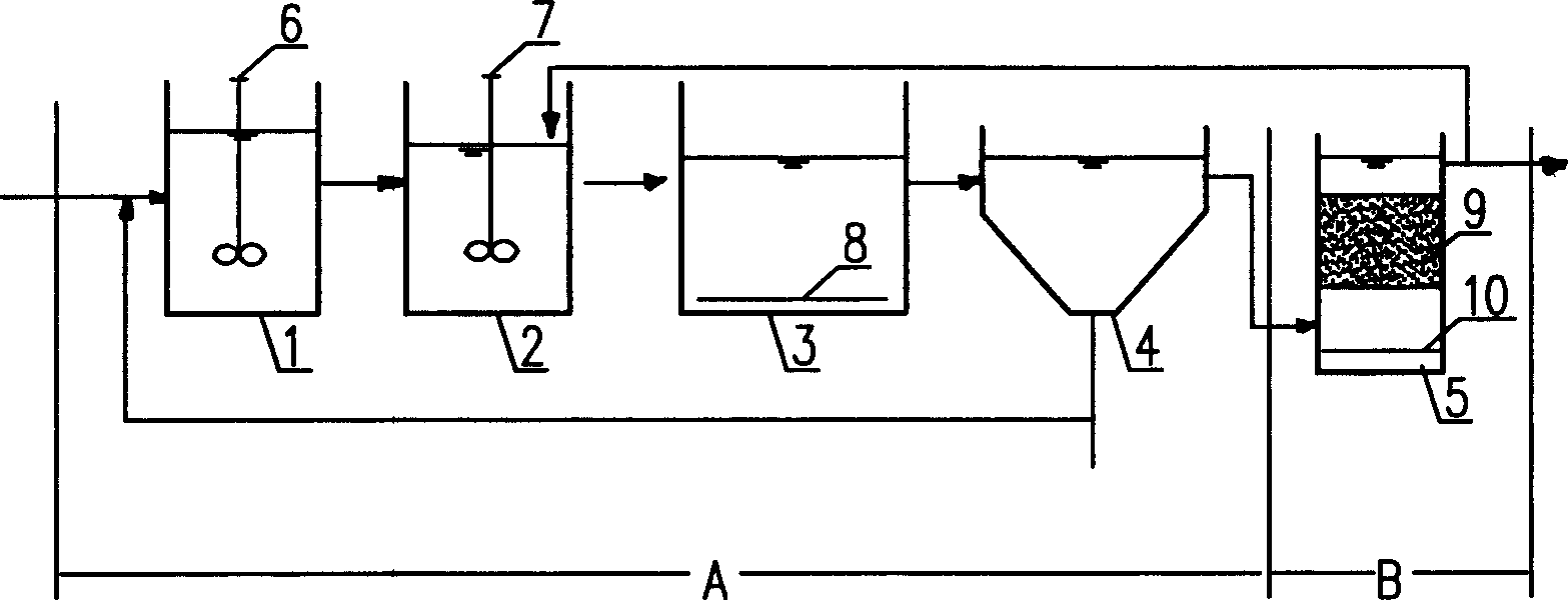 Activated sludge and biomembrane combined biological denitrification and dephosphorization treatment process