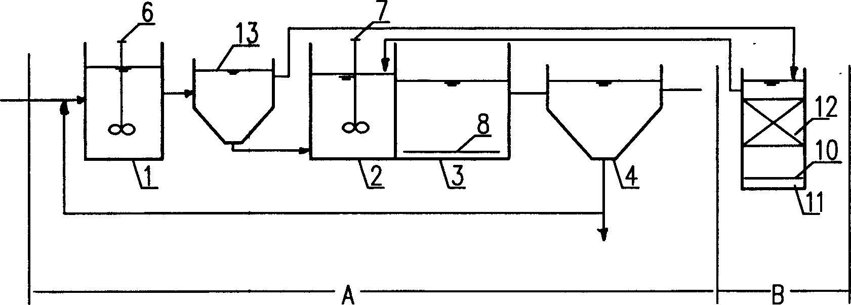 Activated sludge and biomembrane combined biological denitrification and dephosphorization treatment process