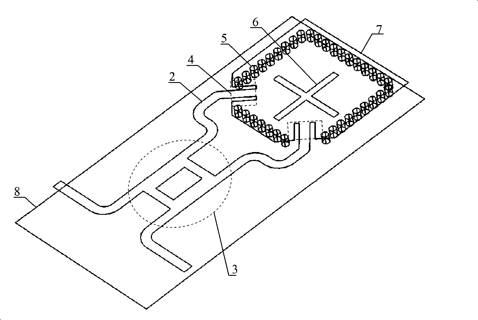 Polarization antenna for directional coupler feedback low profile back cavity round