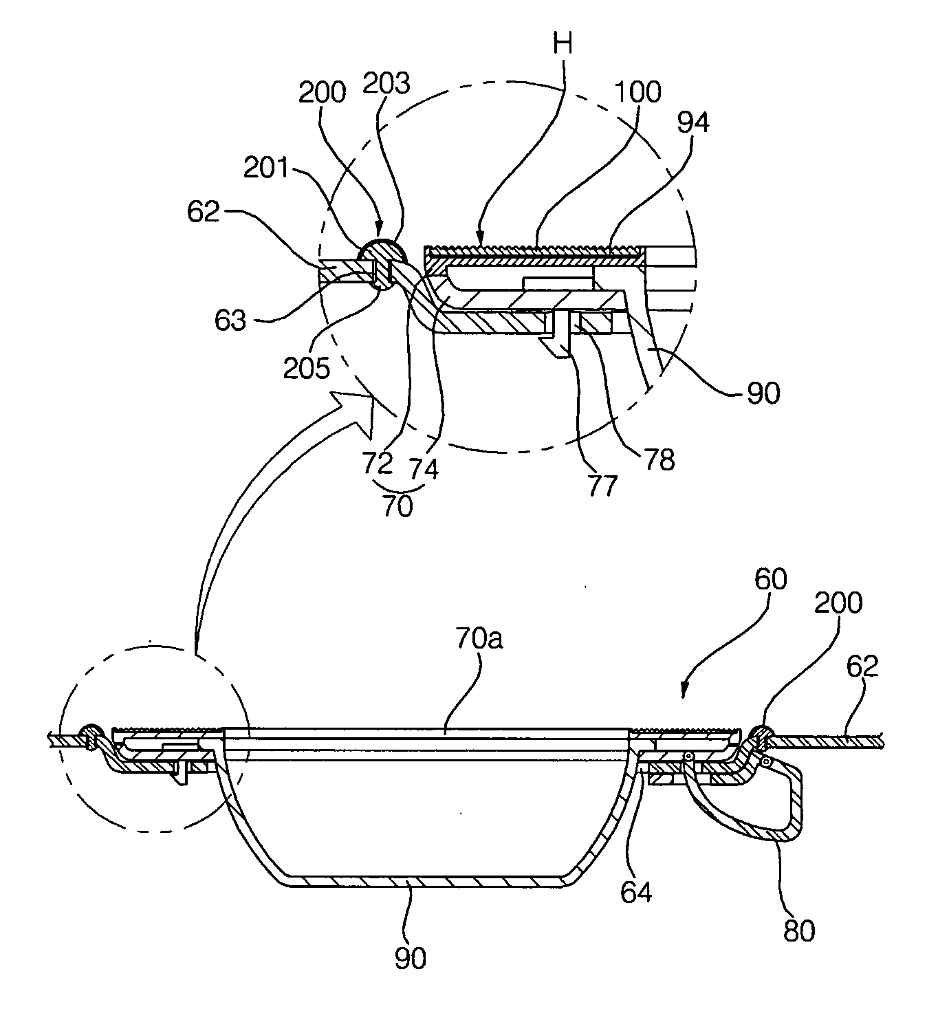 Drum type washing machine with door ring