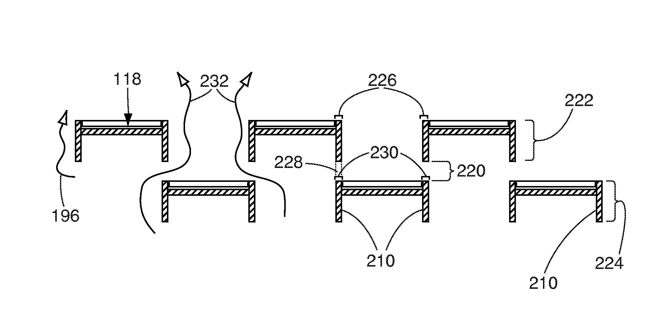 Staggered light collectors for concentrator solar panels