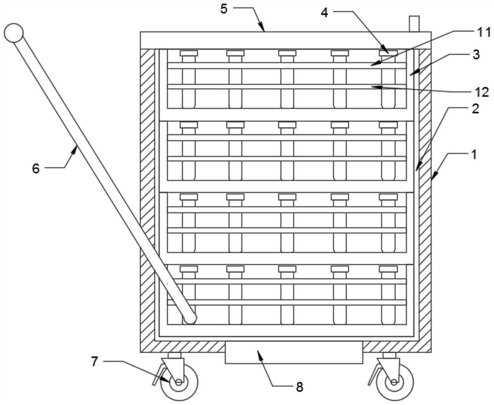 Tumor patient body fluid sample collecting and inspecting device