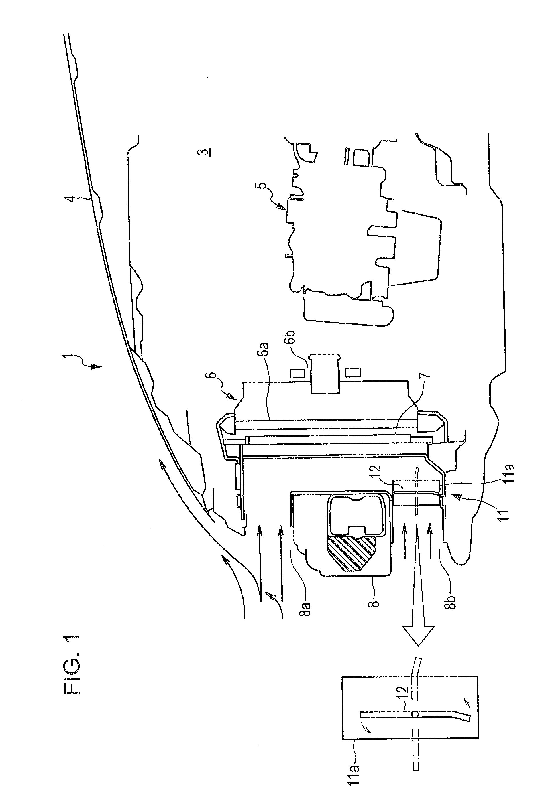 Freeze detecting device for active shutter of vehicle