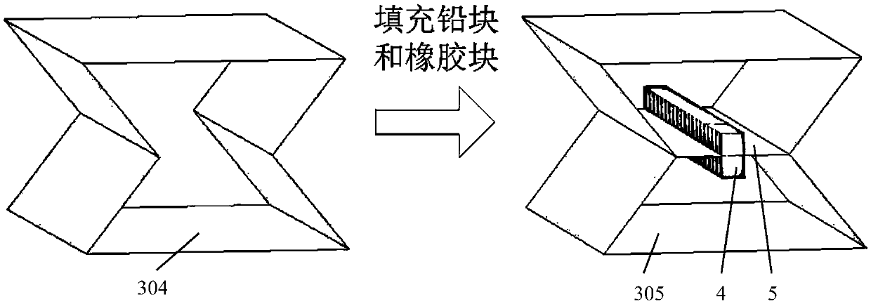 Phononic crystal negative Poisson's ratio honeycomb vibration isolation and shock resistance device