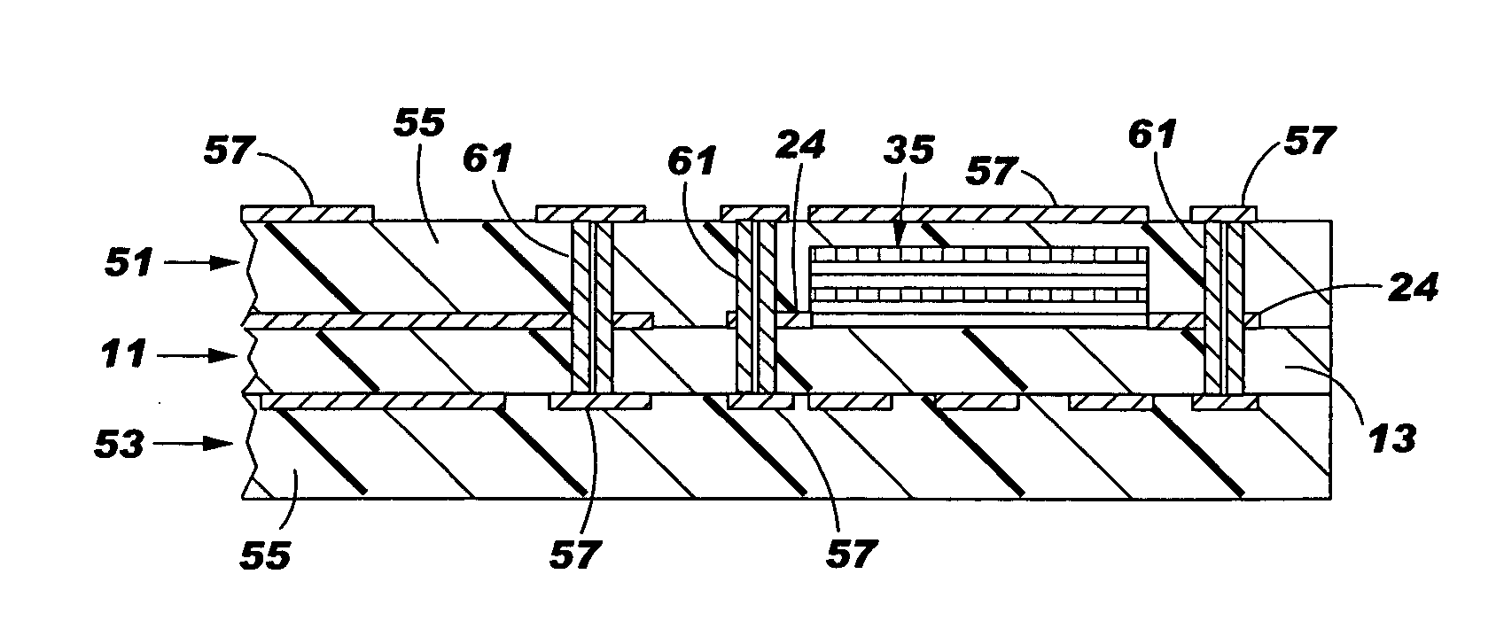 Circuitized substrate with internal organic memory device, method of making same, electrical assembly utilizing same, and information handling system utilizing same