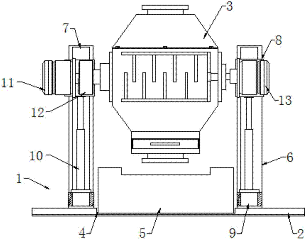 Liquid material mixing device