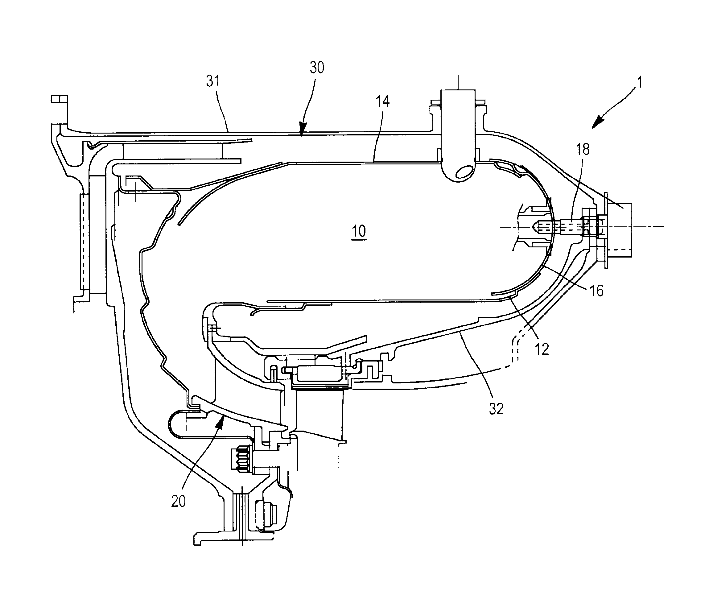 Two-circuit injector for a turbine engine combustion chamber