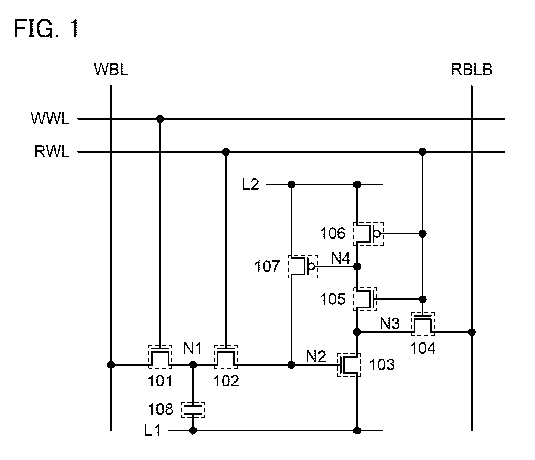 Memory cell including transistor and capacitor