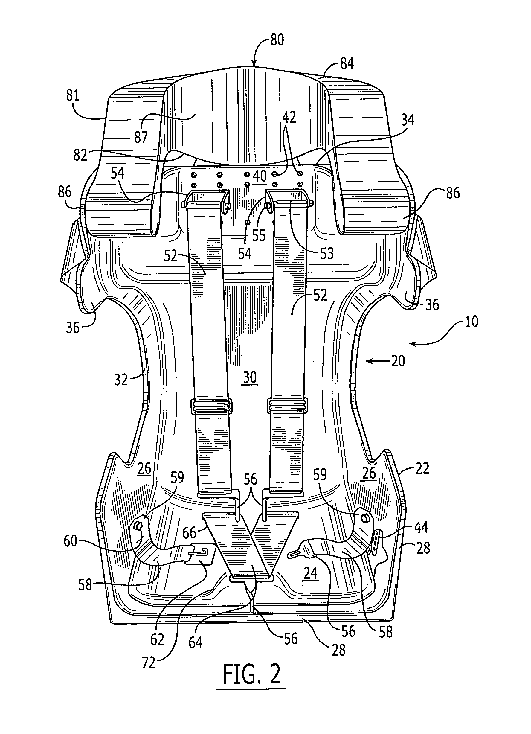 Molded safety seat