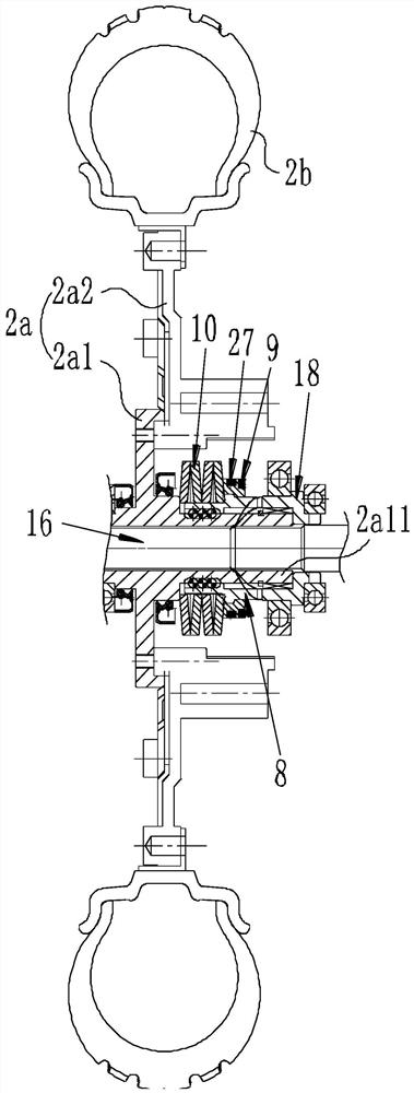 Middle-mounted chain transmission wheel core drive electric drive automatic speed change system