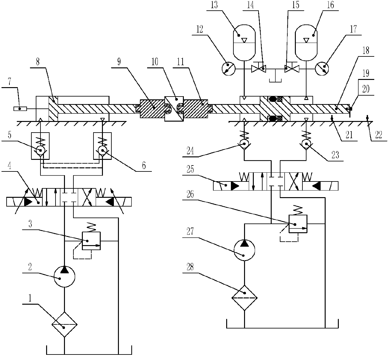 System and method for testing sealing friction force and viscous friction coefficients of hydraulic linear moving element