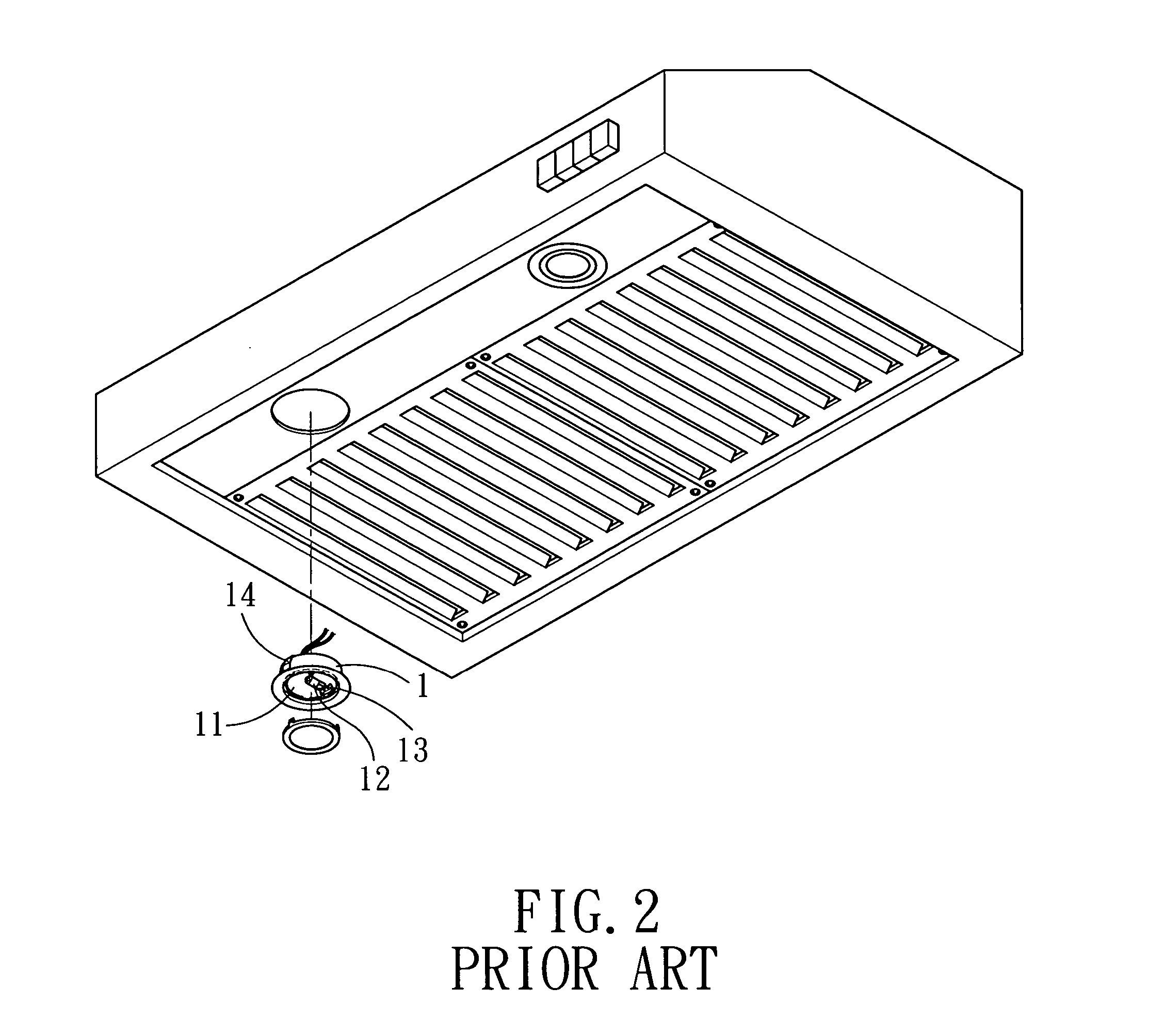 Lighting equipment for a kitchen ventilator