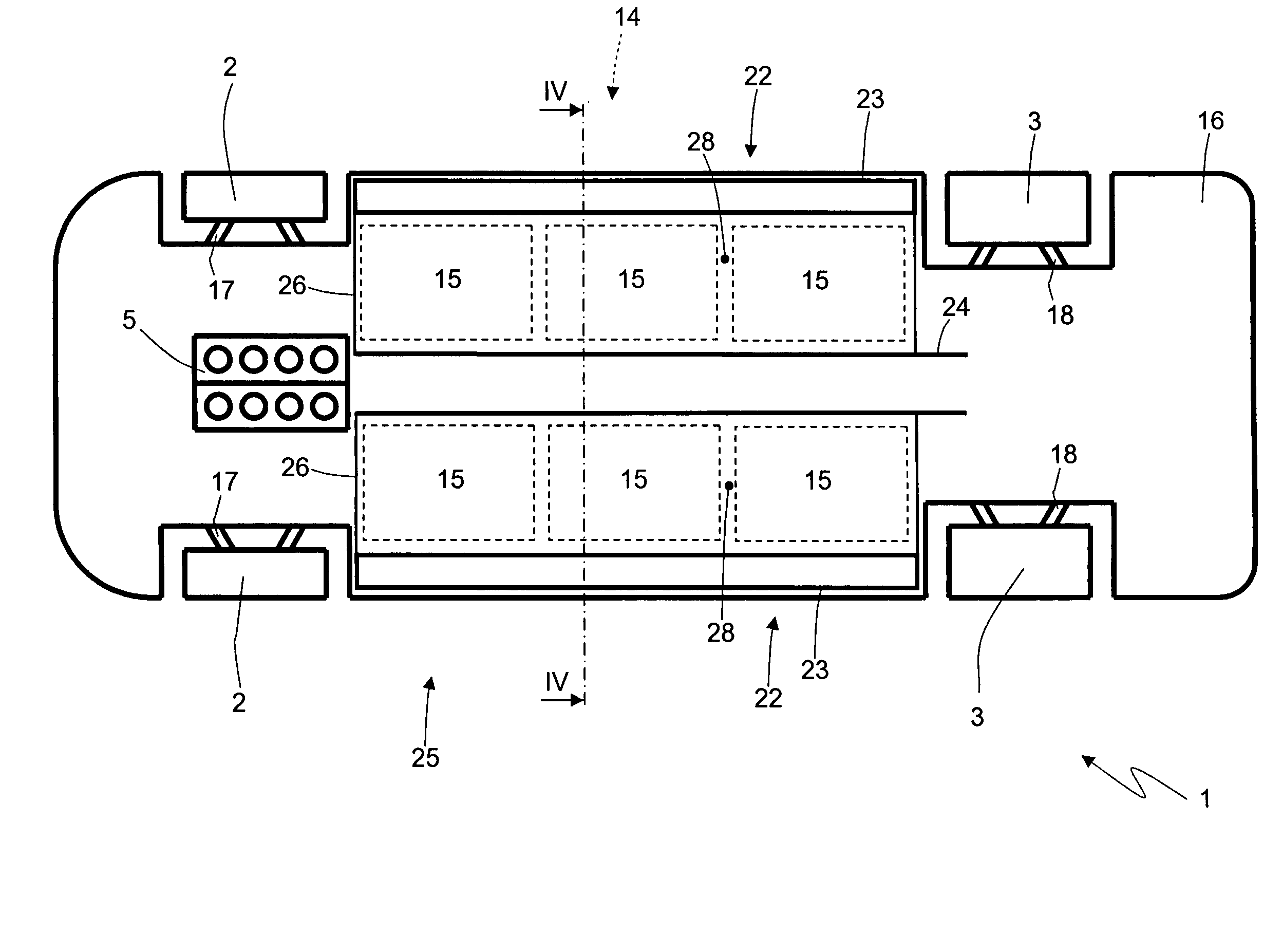 Method of arranging an electric accumulating system close to a platform of a vehicle and hybrid propulsion vehicle