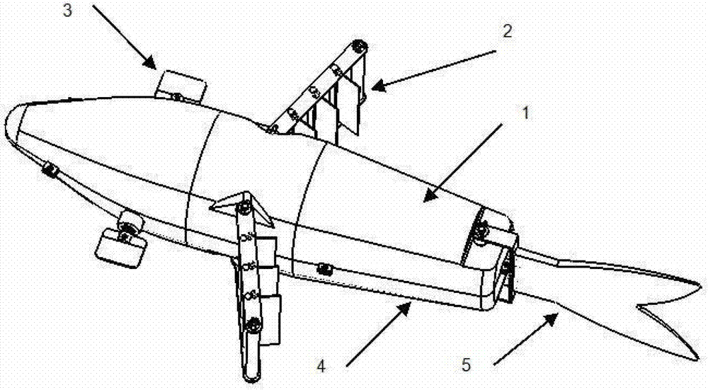 Robotic fish with power fins and method for realizing swimming action