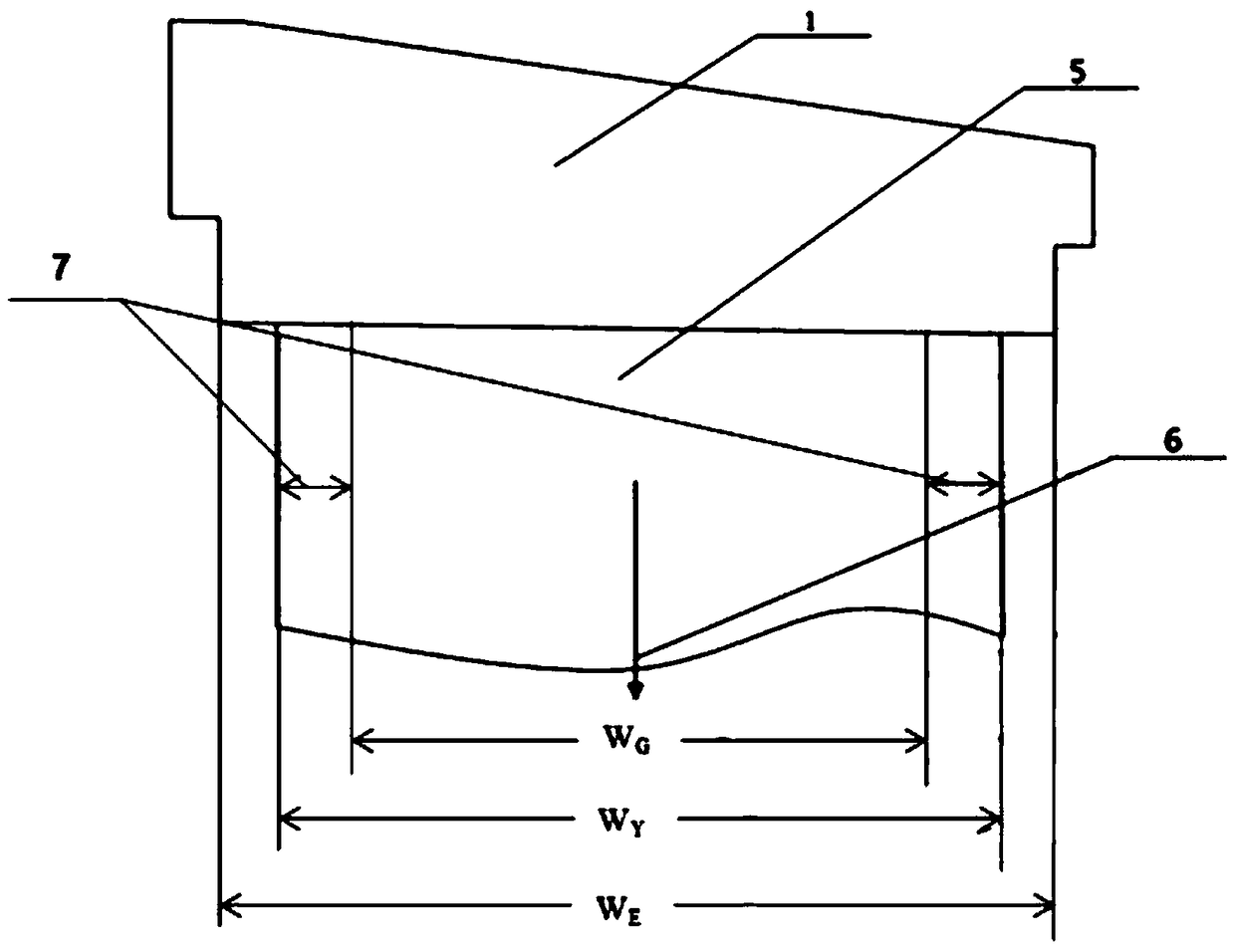 Design method of width of effective surface of overflow brick for controlling average thickness of edge plate