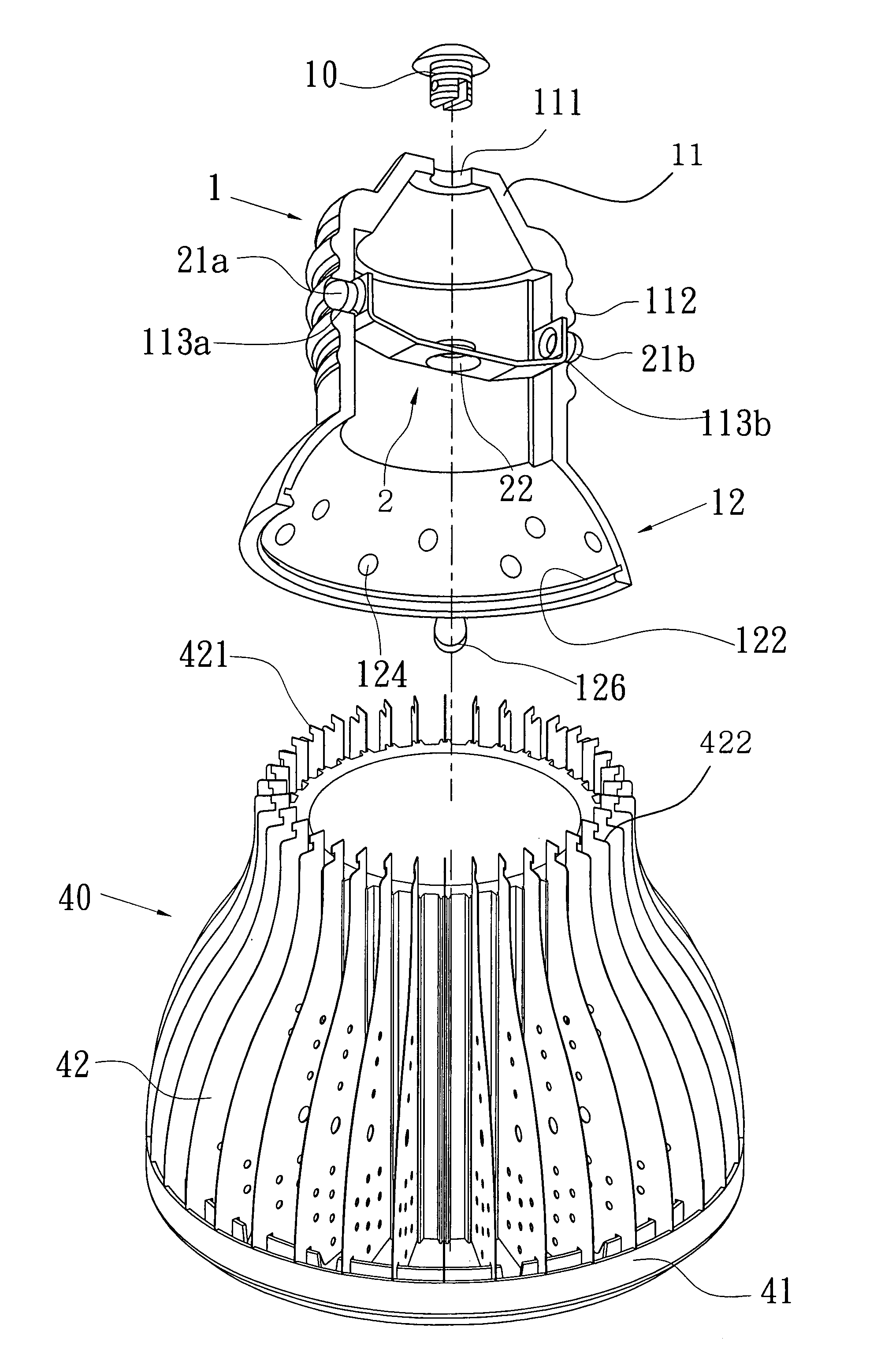 Burner assembly for a lamp