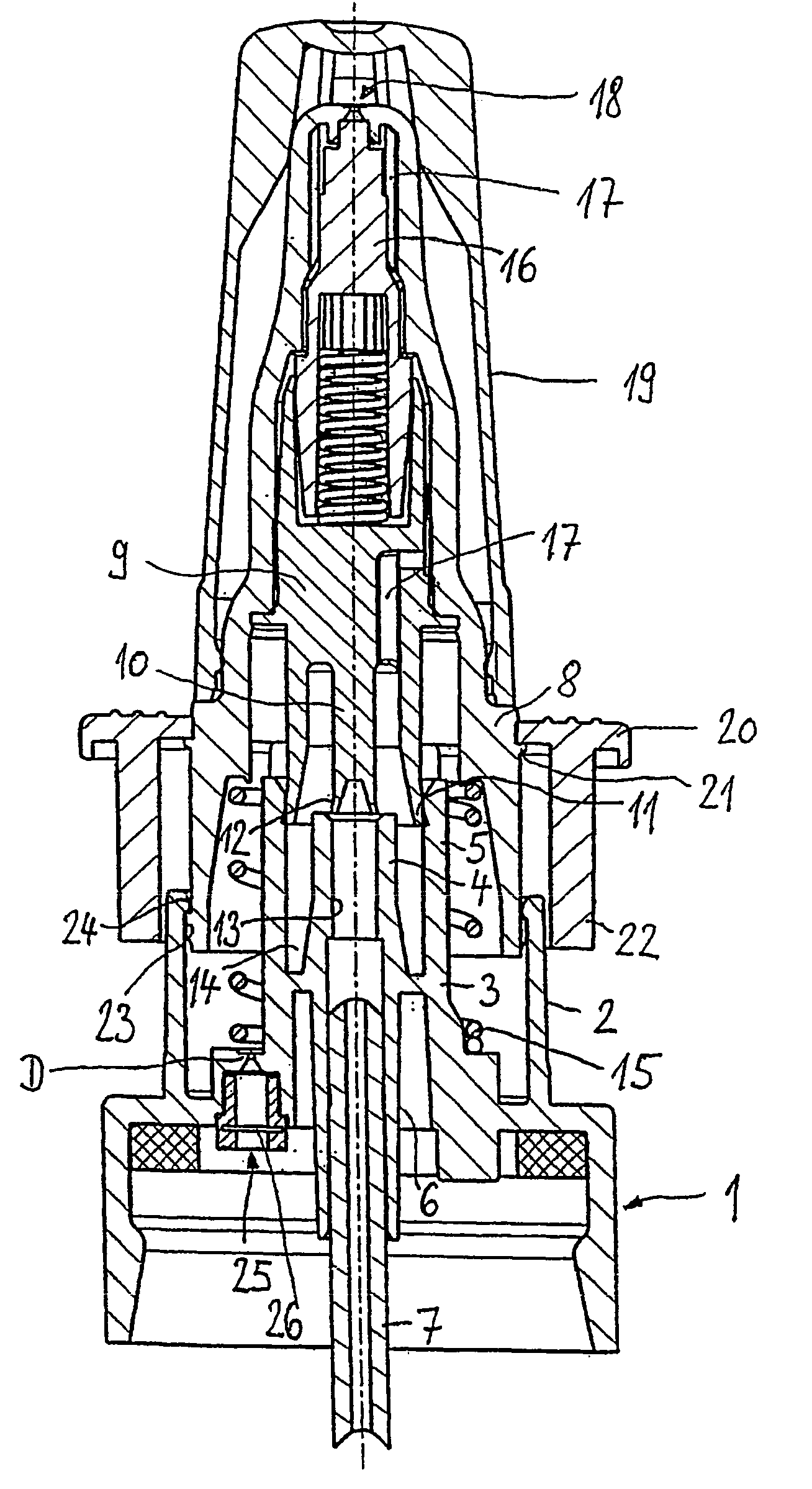 Dosing device comprising a medium reservoir and corresponding pump device