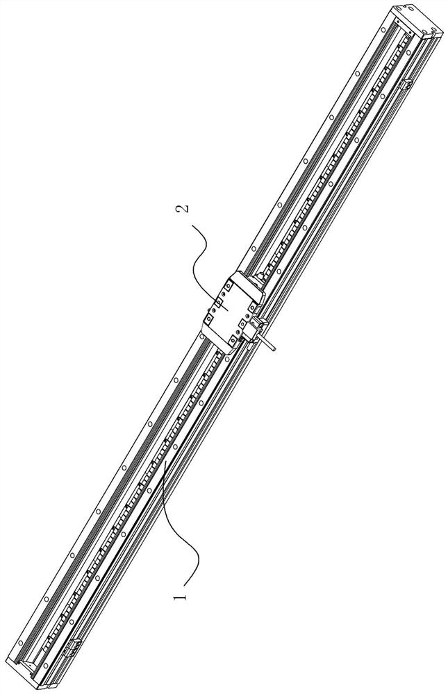 Linear motor module with embedded guide rail