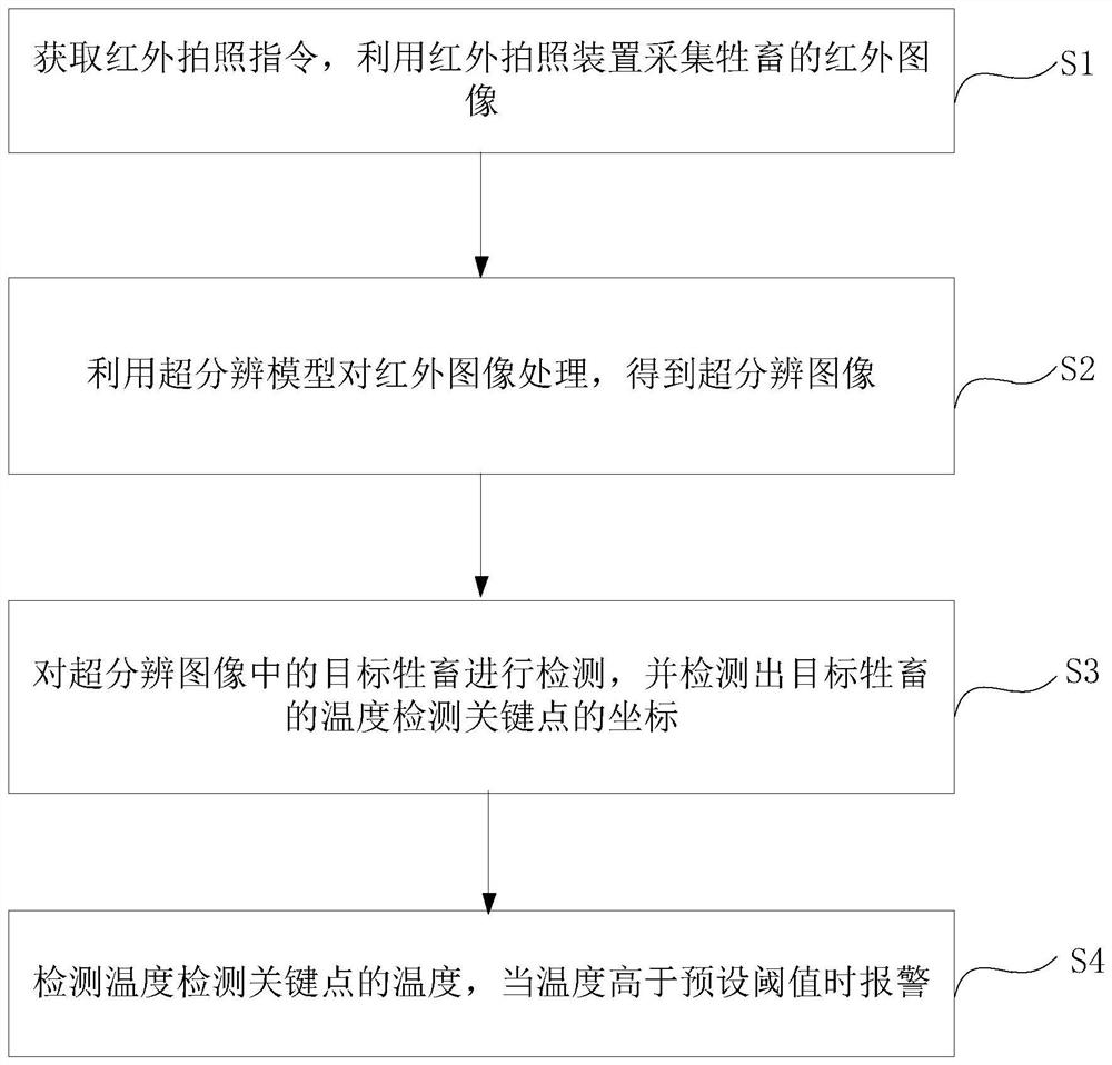 Livestock temperature detection method, device and equipment and storage medium