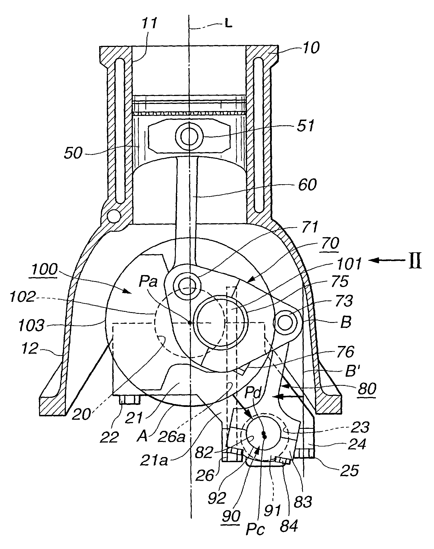 Internal combustion engine with variable compression ratio mechanism