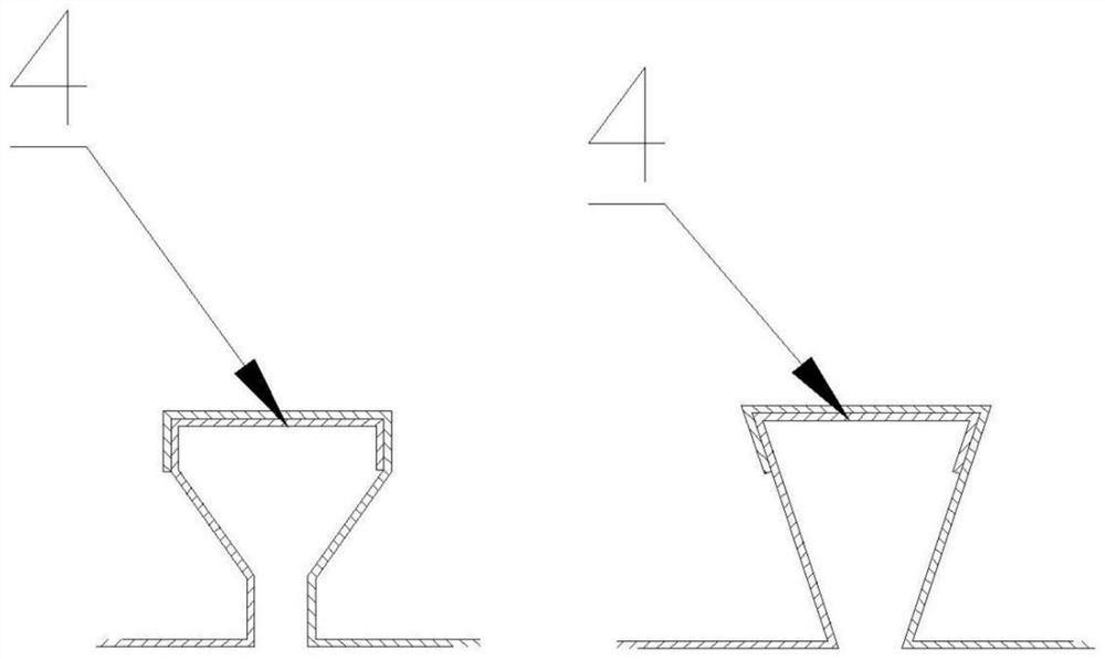 Steel bar truss floor support plate with clamping grooves