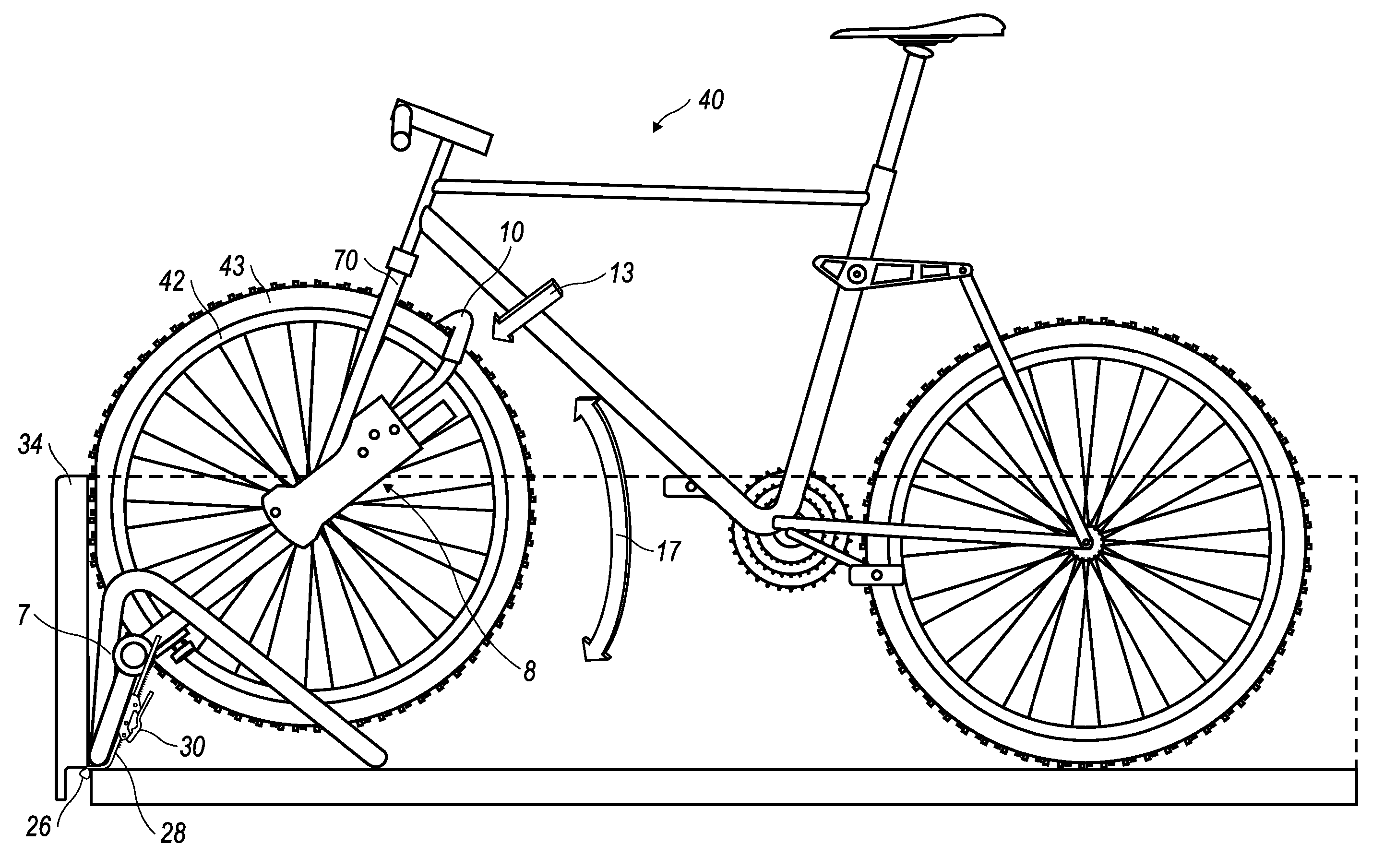 Bicycle rack for a vehicle bed